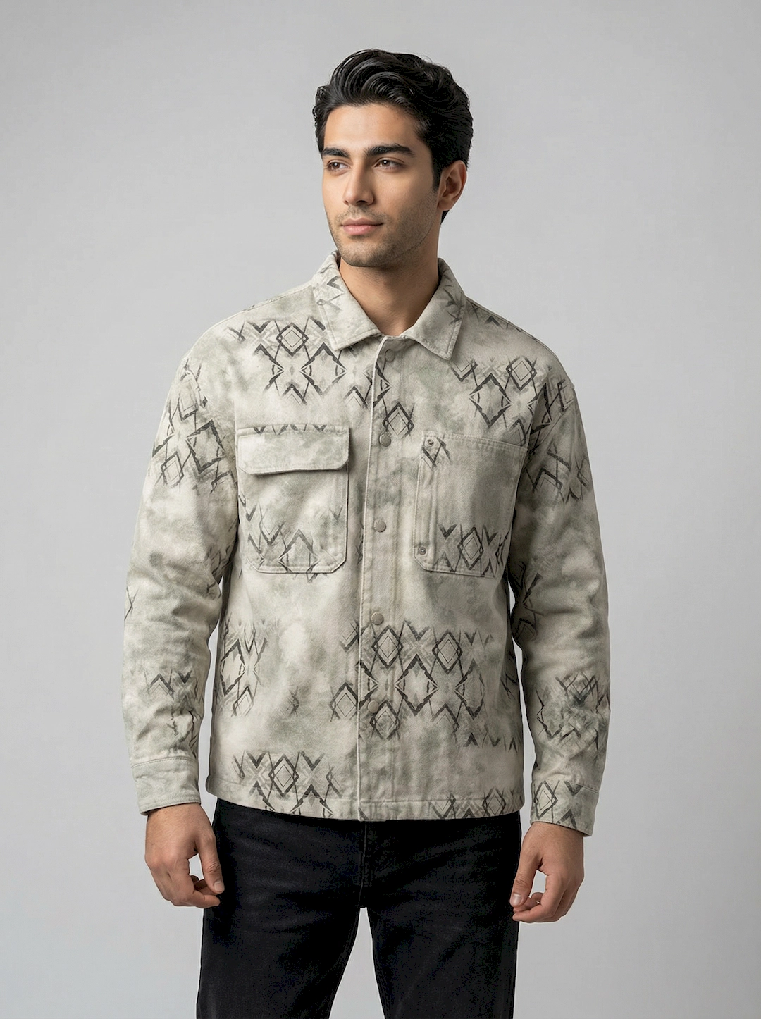 کاپشن دوجیب آبرنگی مردانه 3738